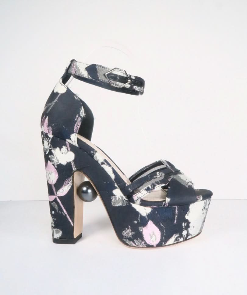 NICHOLAS KIRKWOOD BLUE 'JACQUARD' PLATFORM Strap SANDAL UK 3.5