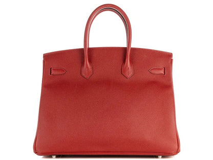 Hermès Birkin 35 Rouge Epsom Leather Handbag with Palladium Hardware