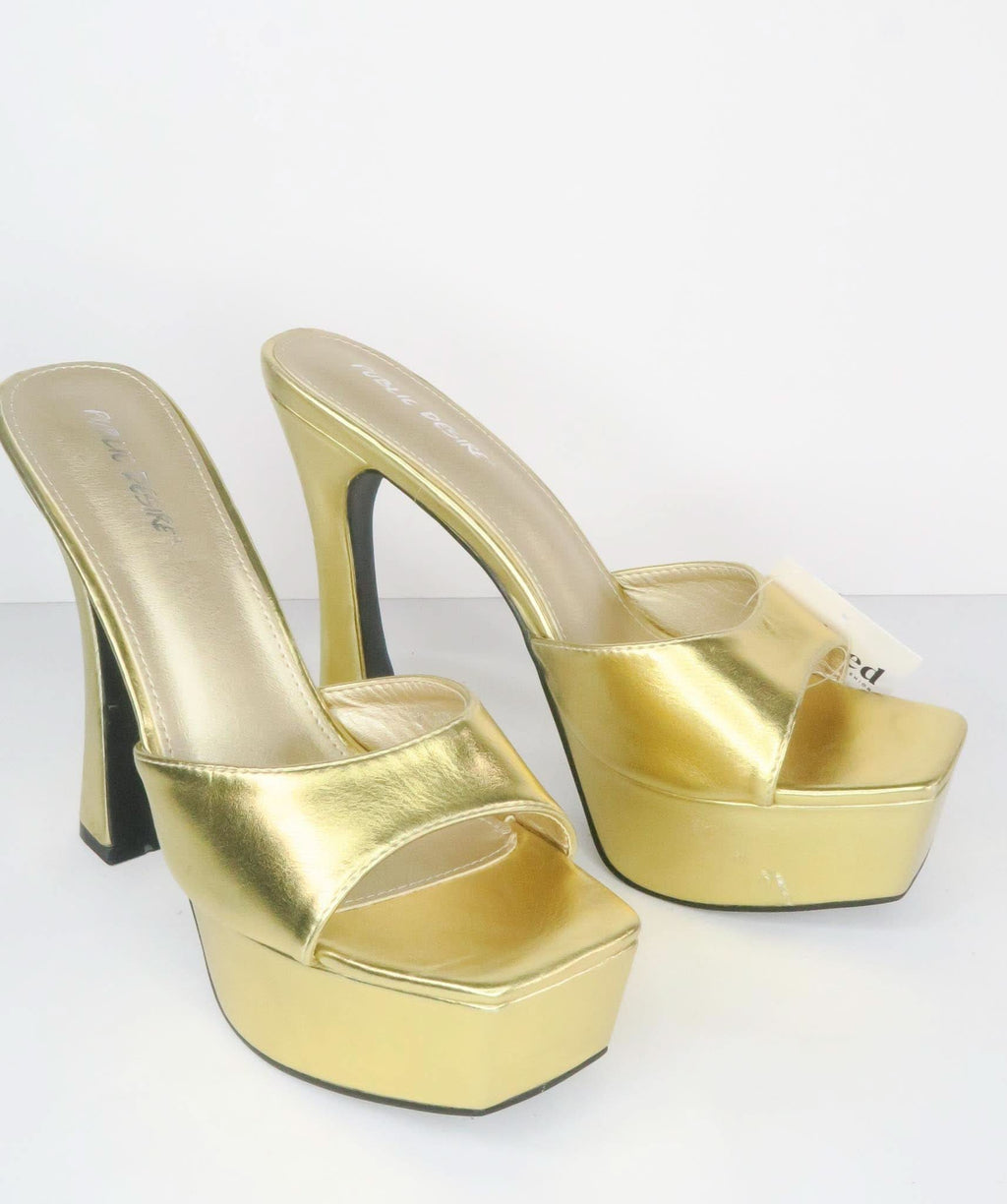 Public desire gold platform heels EU 41 UK 8