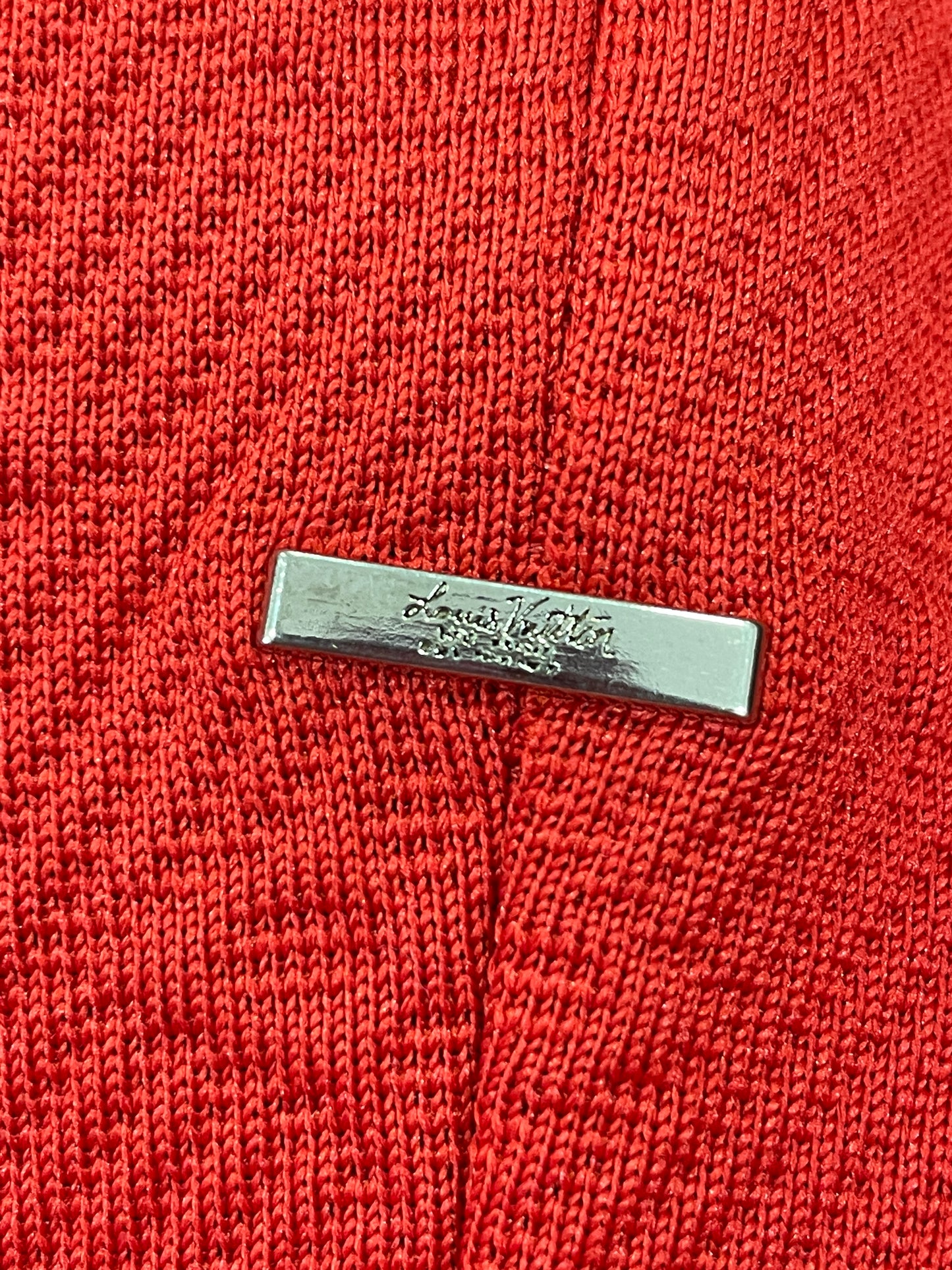 Louis Vuitton Red Lvse Embossed Monogram Zip Through Sweater Rare UK S