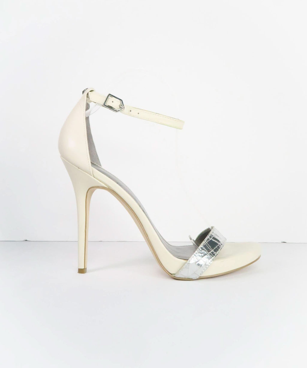 Sam Edelman white silver strap heels EU 40 UK 7