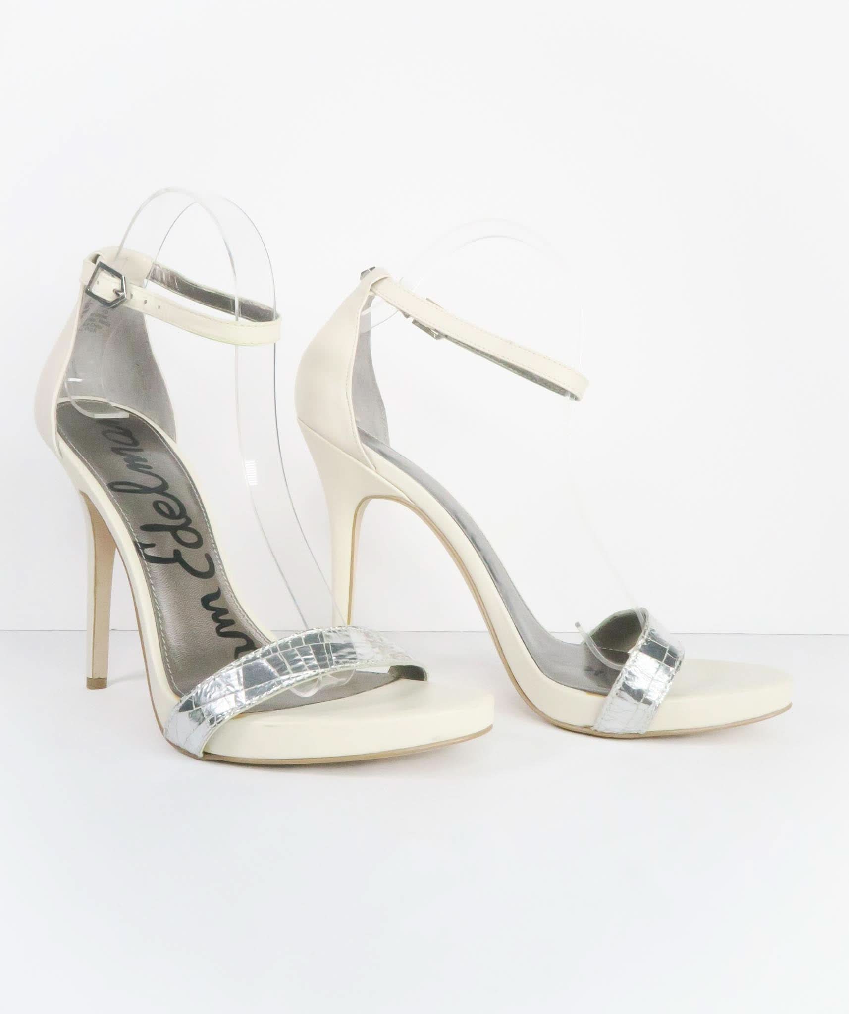 Sam Edelman white silver strap heels EU 40 UK 7