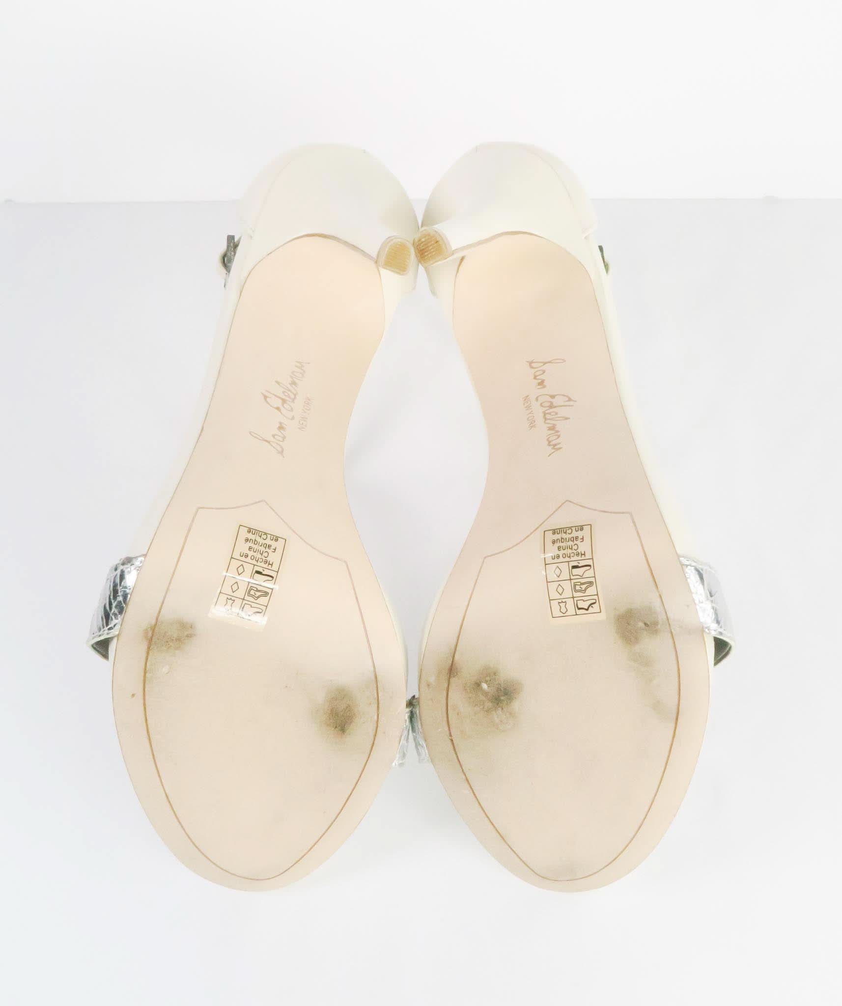 Sam Edelman white silver strap heels EU 40 UK 7