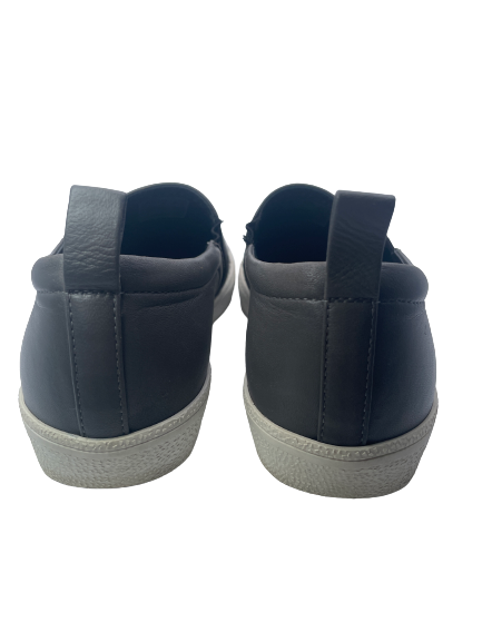 Gina Grey Leather & Crystal Embellished Satin Gioia Slip On Skate Sneakers Trainers UK 3 EU 36 👠