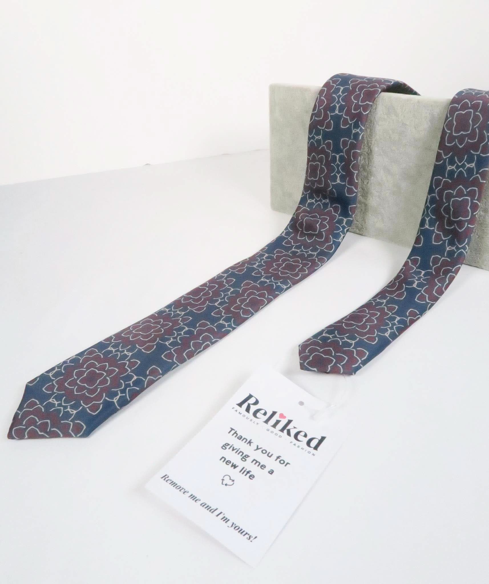 Mrs Bow blue and red floral tie