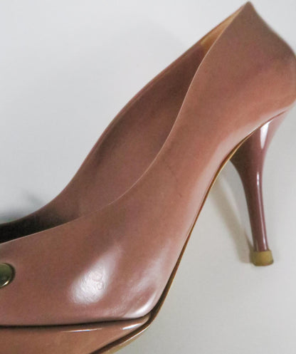 Christian Dior Brown Mauve Gold Buckle Detail Mid Heels UK 3 EU 36 👠