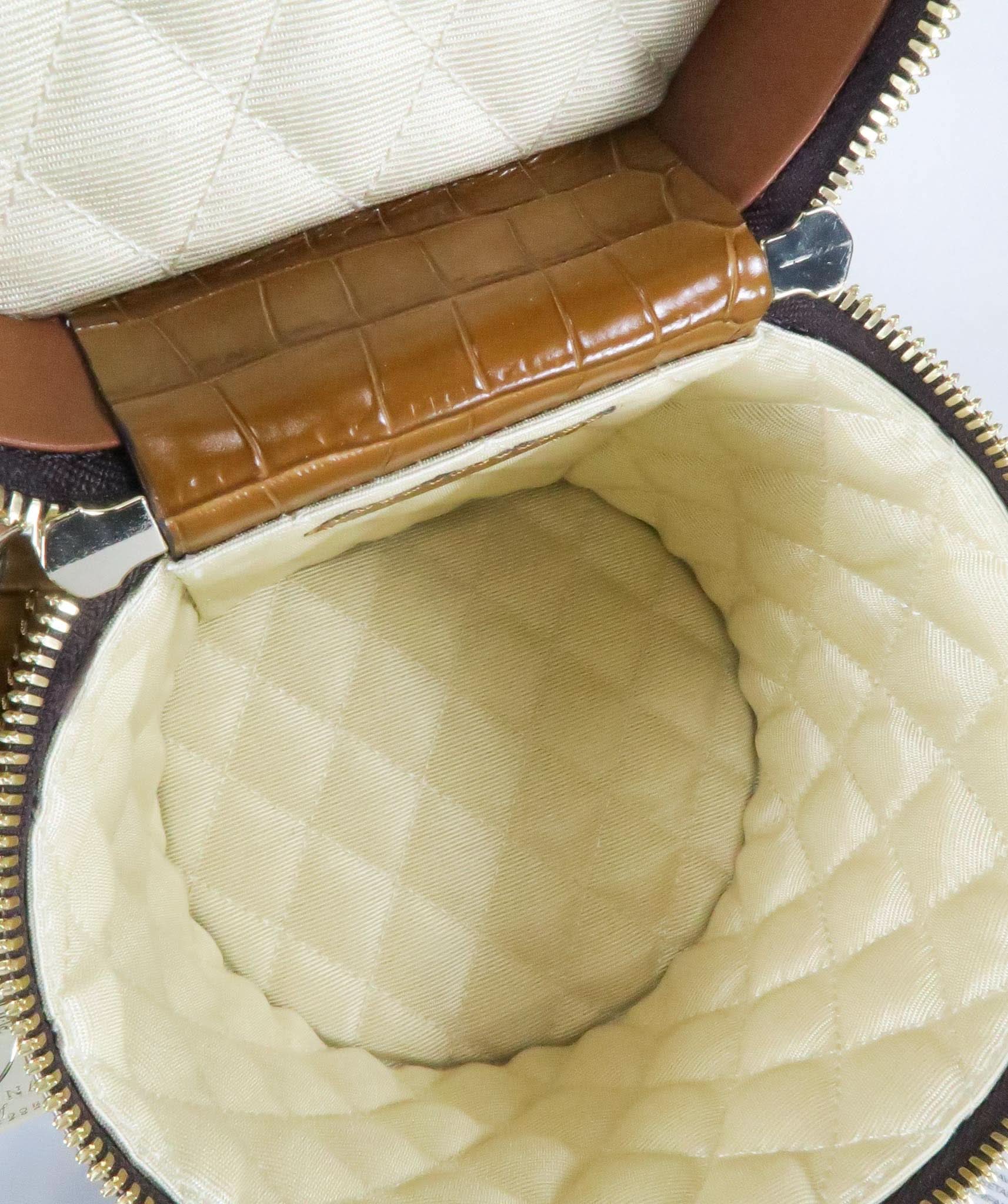 Aspinal Of London Brown Pandora Crocodile-embossed Leather Bag