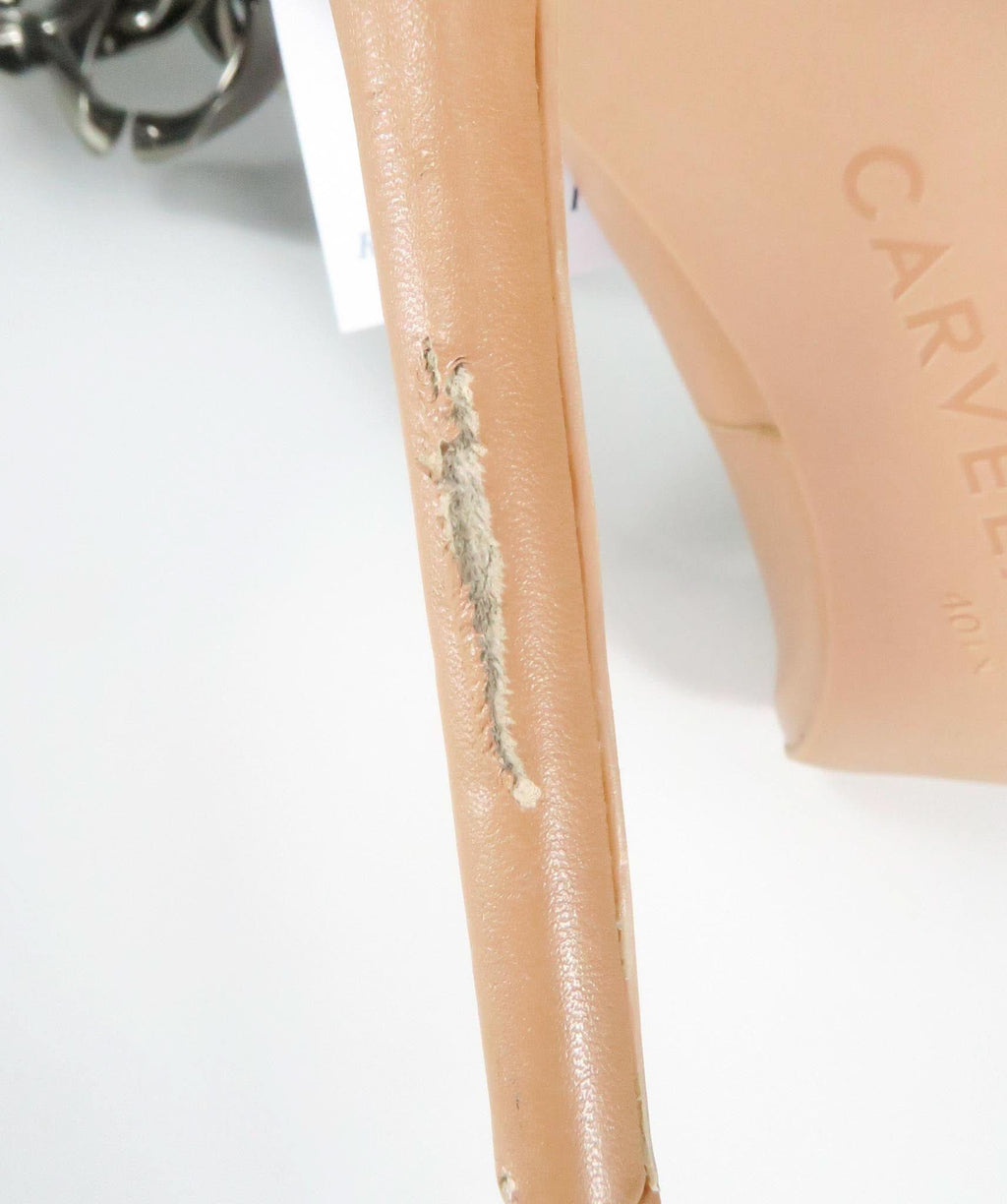 Carvela brown court heels with silver chain EU 40 UK 7