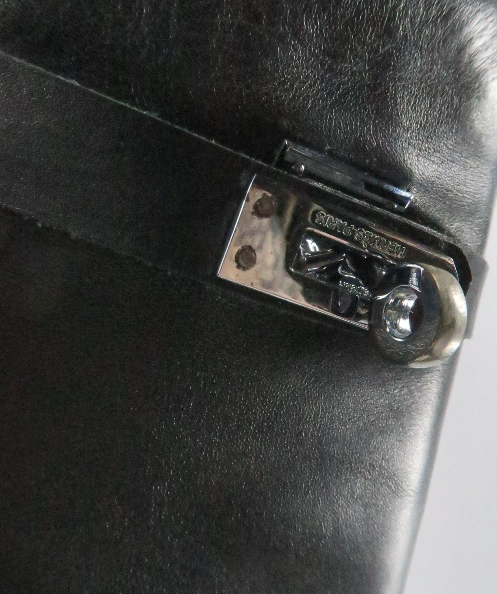 Hermès Black Leather Knee Length Riding Boots UK 5 EU 38 👠