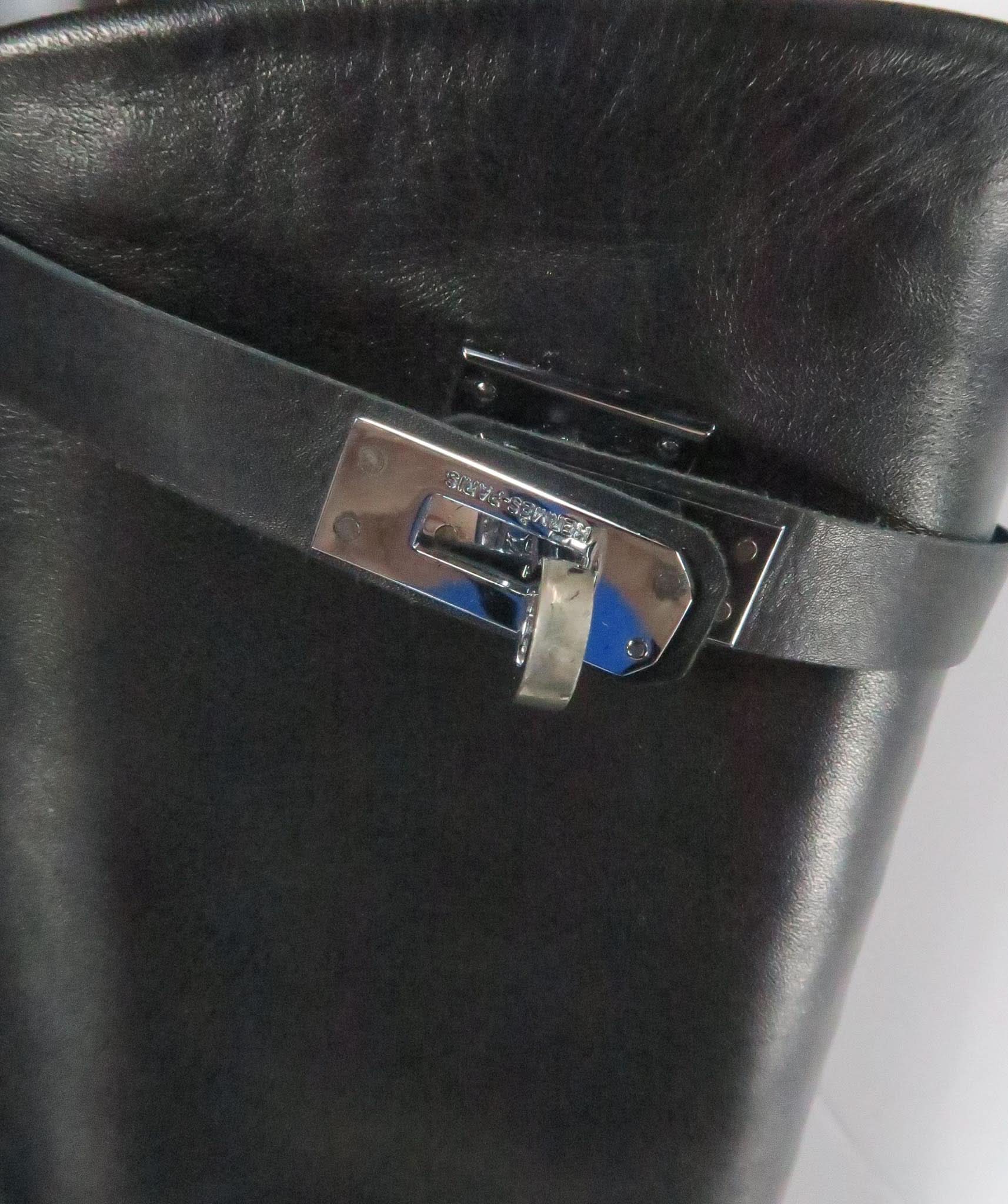 Hermès Black Leather Knee Length Riding Boots UK 5 EU 38 👠