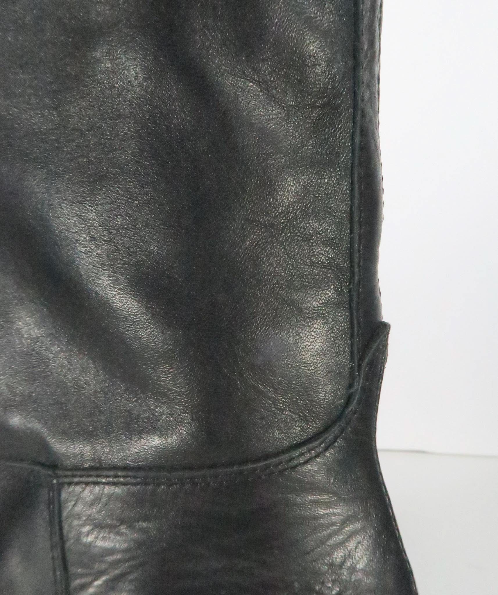 Hermès Black Leather Knee Length Riding Boots UK 5 EU 38 👠