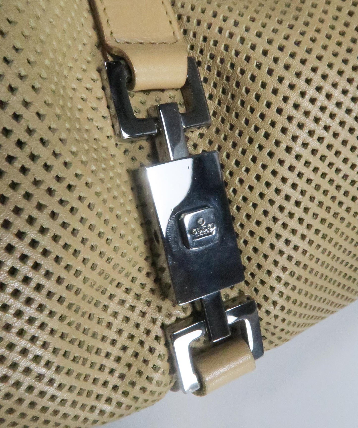 Gucci Beige Perforated Leather Jackie Shoulder Bag