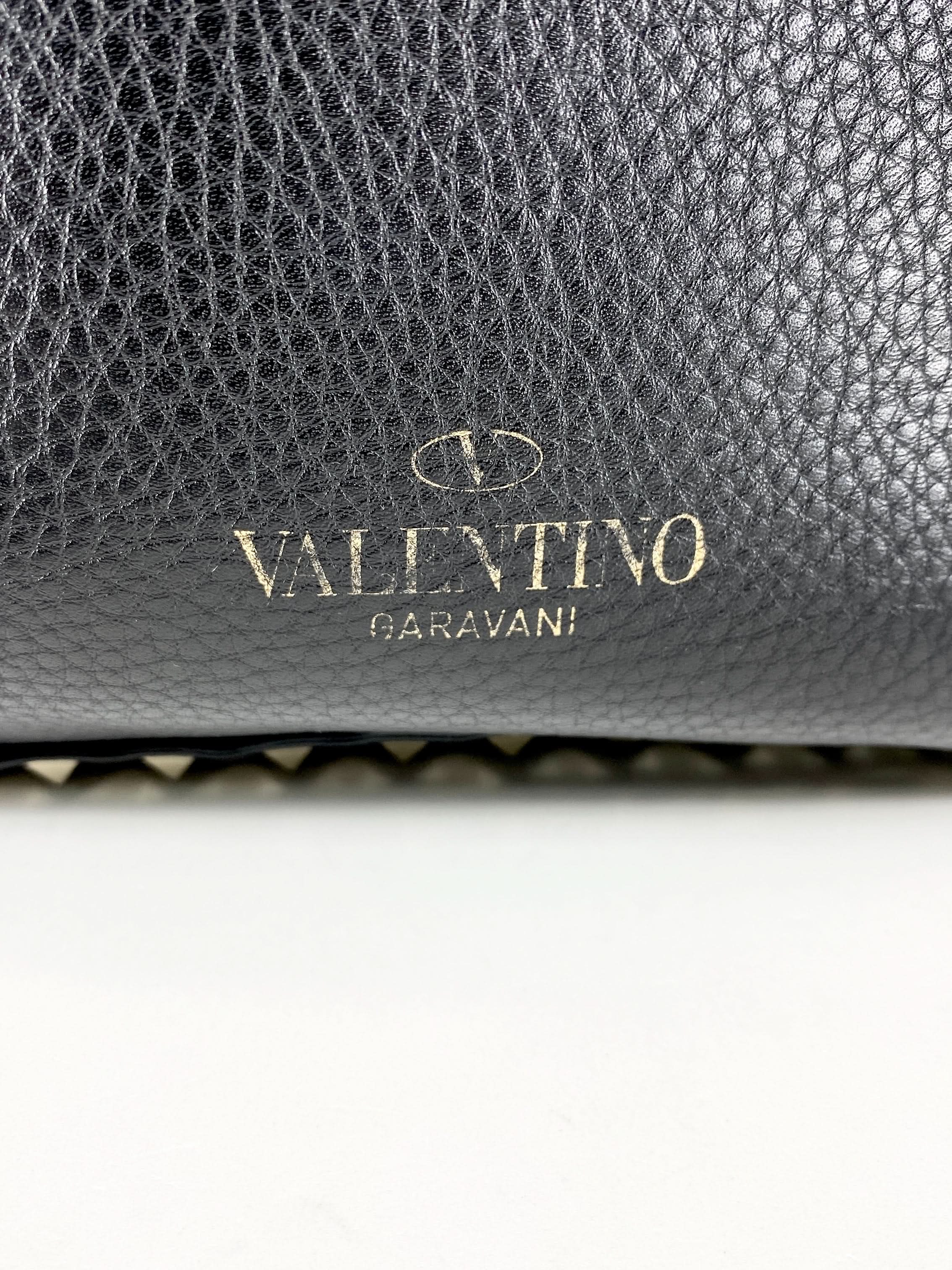 Valentino Garavani Rockstud Black Grainy Leather Back Pack