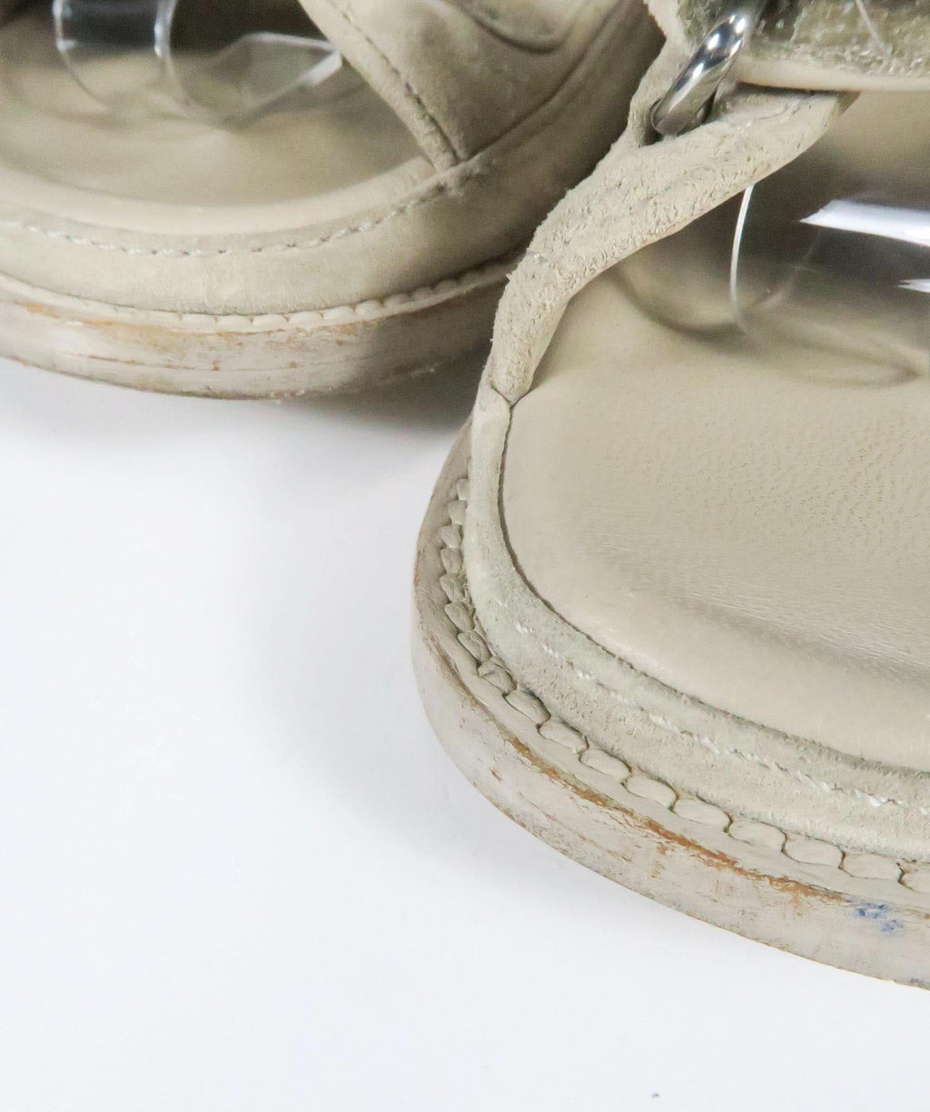 Chanel Grey Suede Quilted Dad Sandals UK 5 EU 38 👠