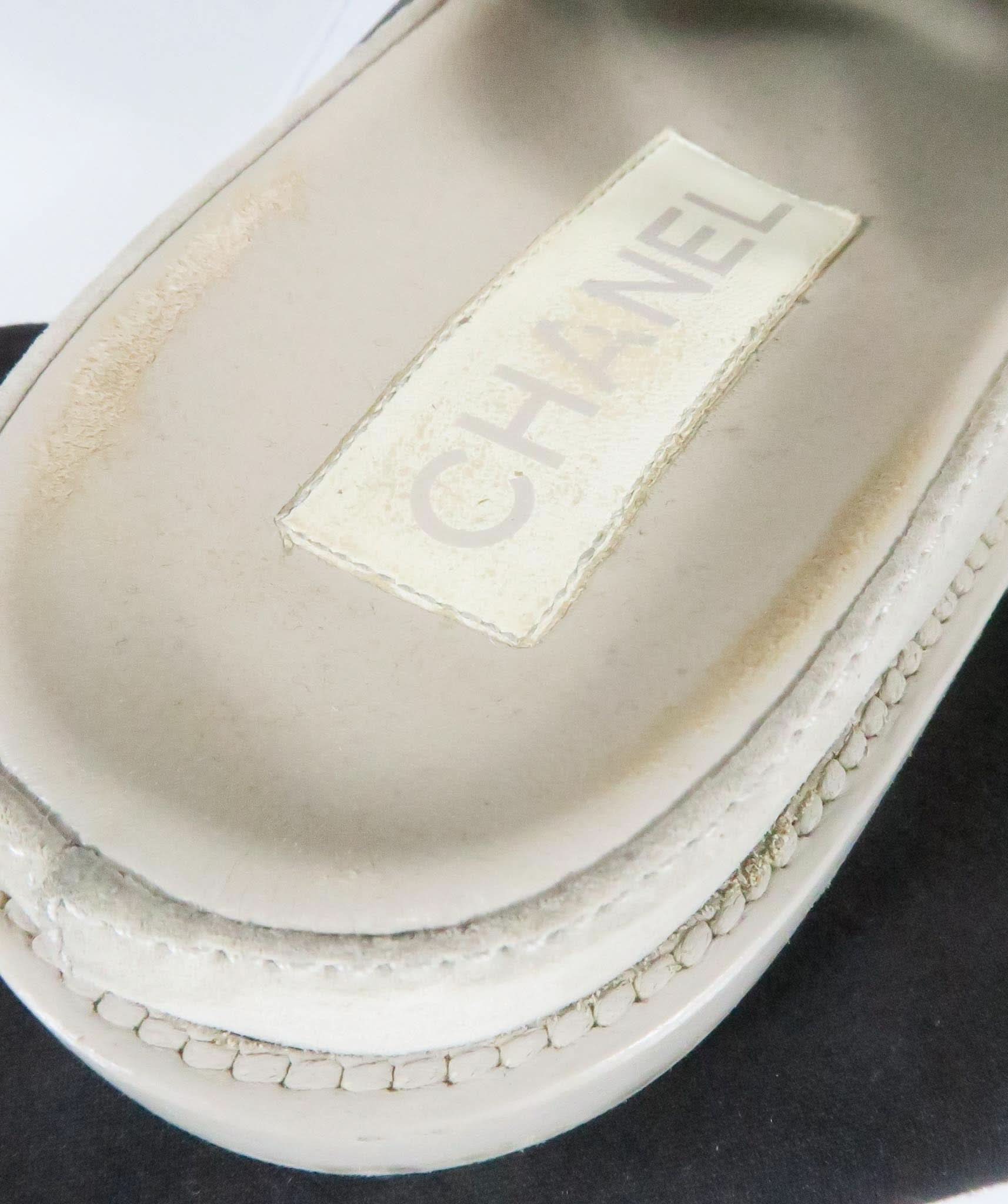 Chanel Grey Suede Quilted Dad Sandals UK 5 EU 38 👠