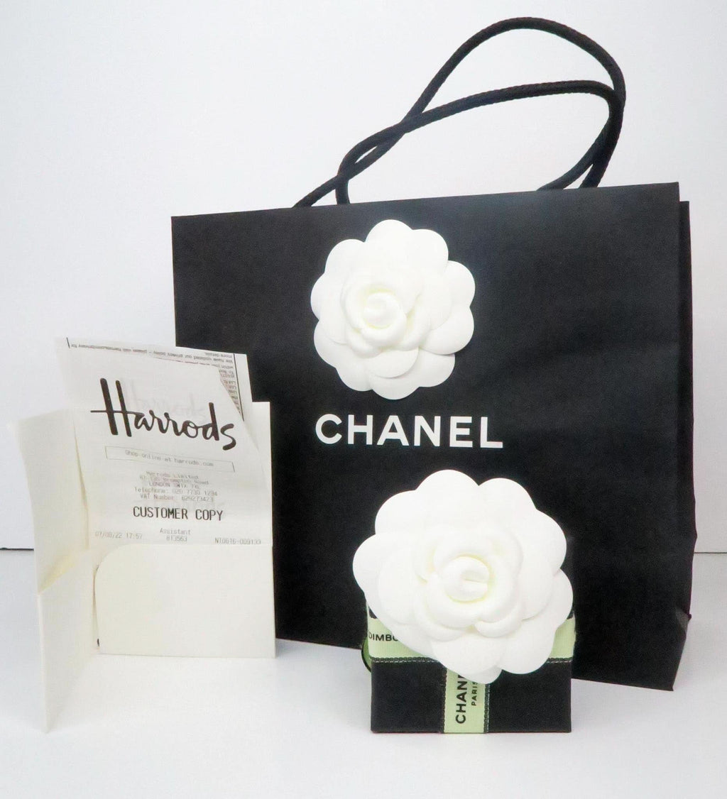 Chanel Metallic White/gold Mother Of Pearl Diamante Cc Earrings One Size