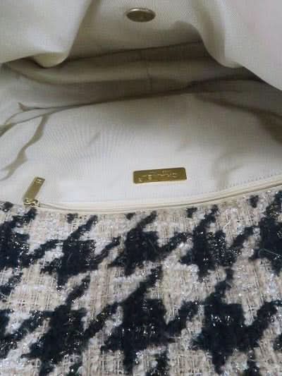 Chanel 19 Black / Beige Tweed Maxi Flap Bag