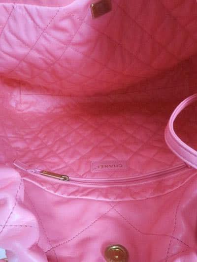 Chanel Coral Pink Calfskin Quilted 22 Bag With Pouch