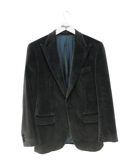 MORRISSEY GREY VELVET CASINO JACKET SIZE 36