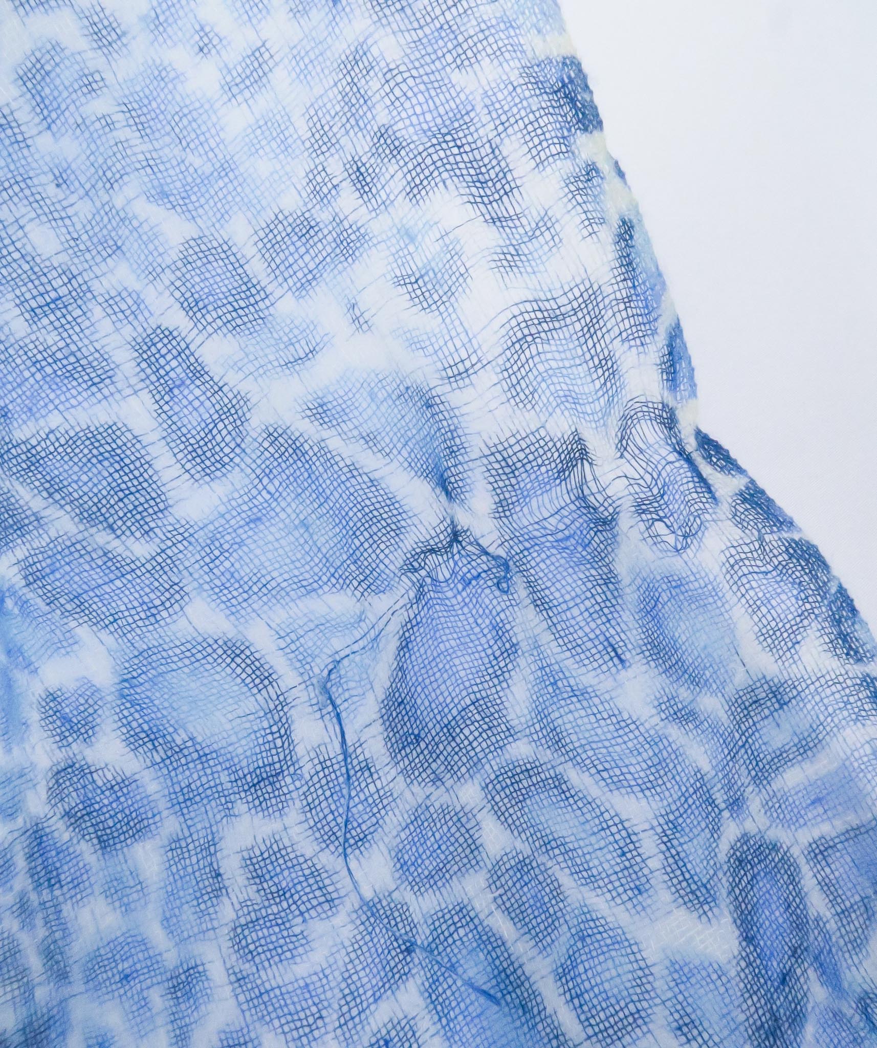 BLUE ANIMAL PRINT PATTERNED SCARF