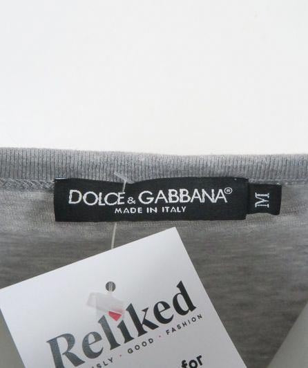Dolce & Gabbana Grey "King I Was There" T Shirt UK M