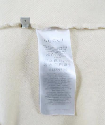 Gucci Cream Polo Shirt With Interlocking G Stripe UK S