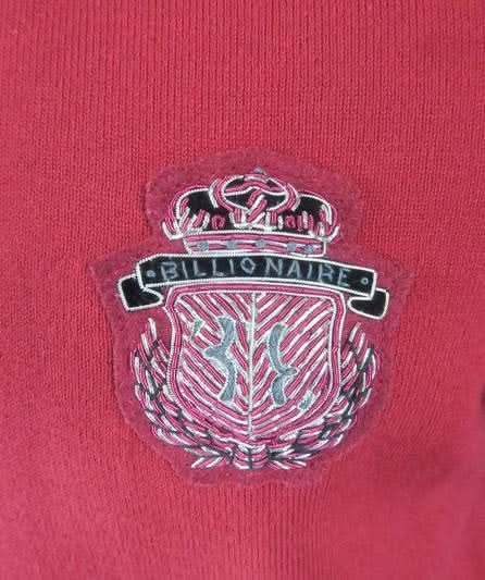 Billionaire Burgundy CREST Knit Polo Shirt UK S