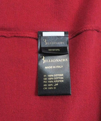 Billionaire Burgundy CREST Knit Polo Shirt UK S