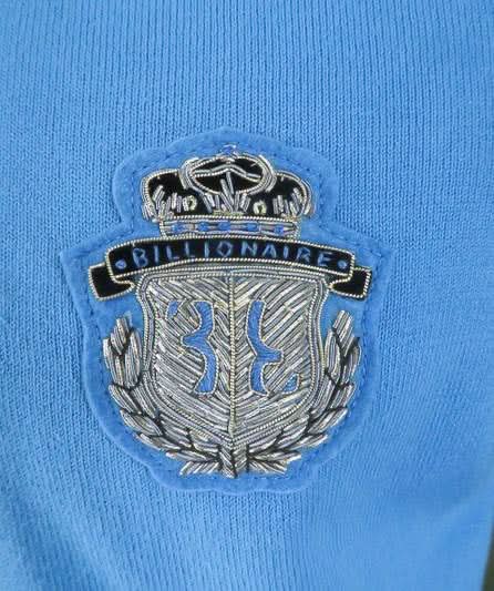 Billionaire Blue CREST Knit Polo Shirt UK S