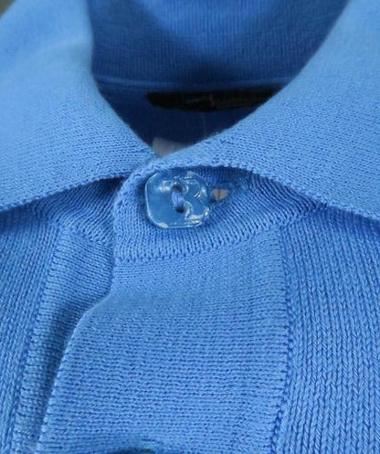 Billionaire Blue CREST Knit Polo Shirt UK S
