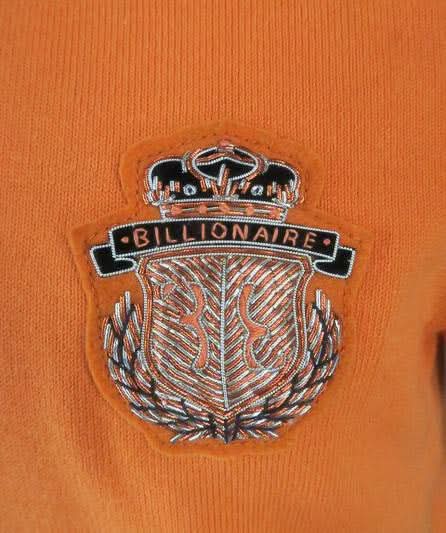 Billionaire Orange CREST Knit Polo Shirt UK S