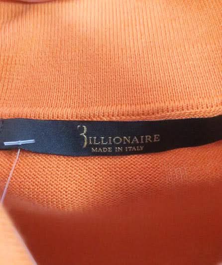 Billionaire Orange CREST Knit Polo Shirt UK S