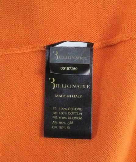Billionaire Orange CREST Knit Polo Shirt UK S