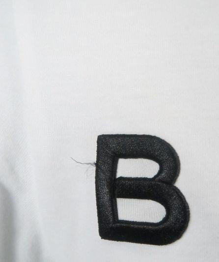 Balmain White Logo Embroidered T Shirt UK M