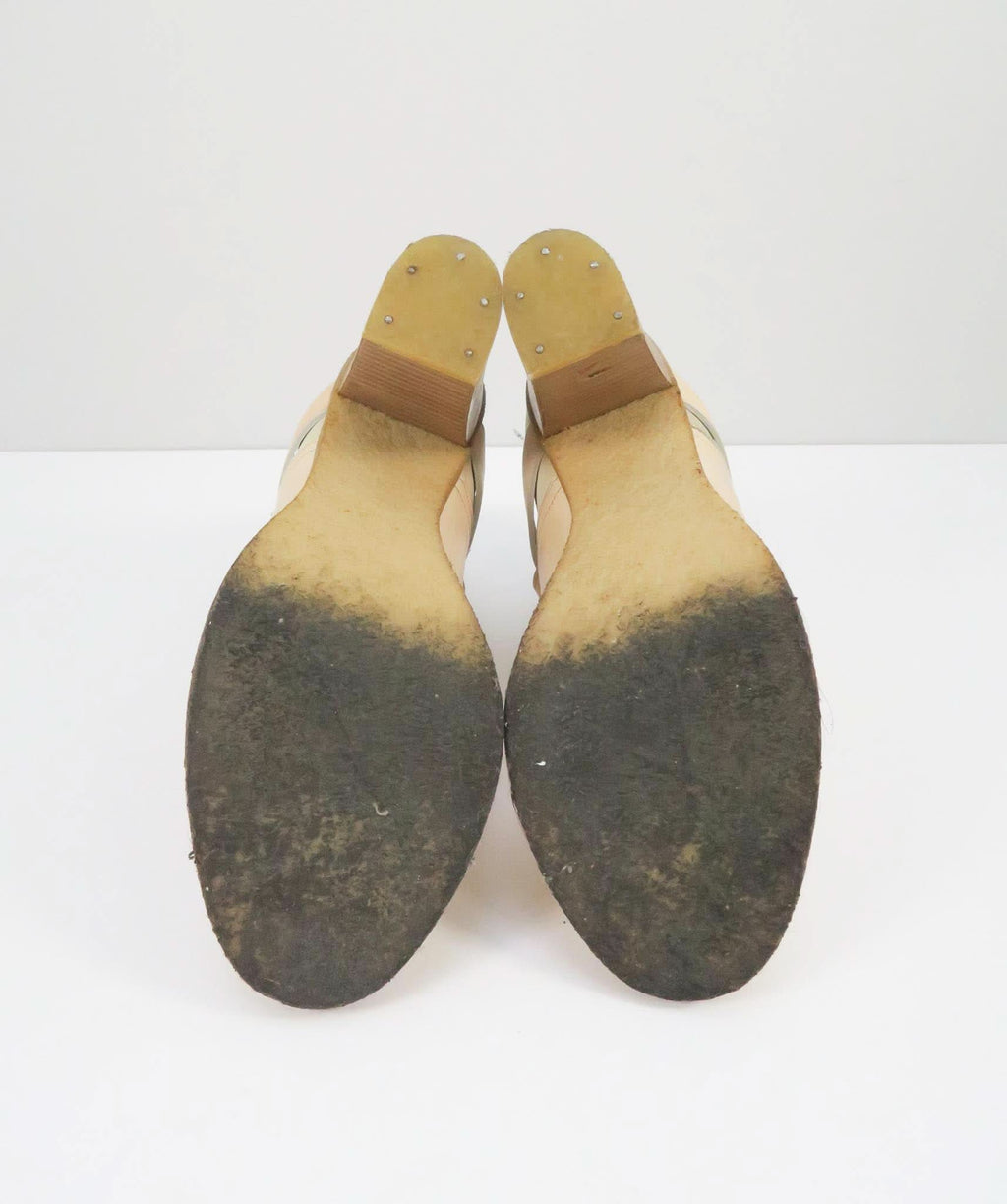 MULBERRY BEIGE DORSET SUMMER LEATHER AND SUEDE ANKLE BOOTS UK 3