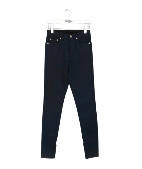 BLK DNM NAVY SKINNY JEANS WITH ZIP ANKLE DETAIL UK W26 REG