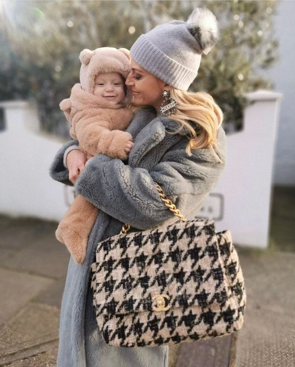 Chanel 19 Black / Beige Tweed Maxi Flap Bag