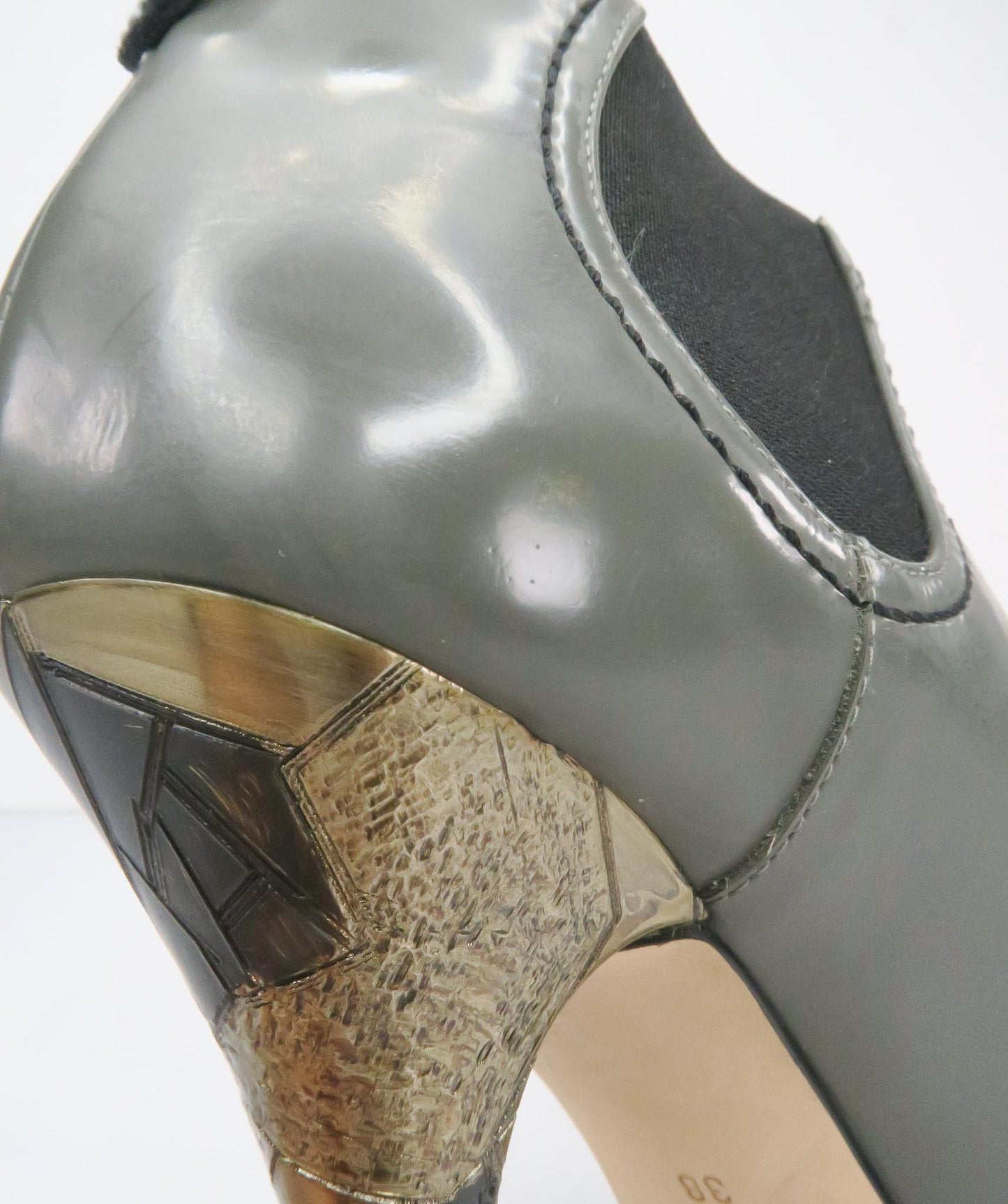GIUSEPPE ZANOTTI Grey Metallic HeelAnkle Boots EU 38 UK 5