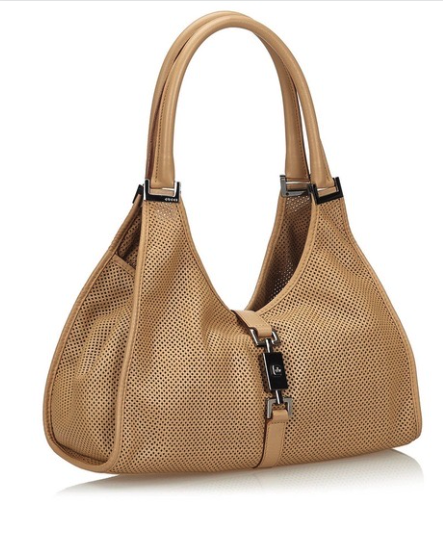 Gucci Beige Perforated Leather Jackie Shoulder Bag