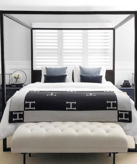 Hermès Extra Large  Écru / Gris Grey Foncé Avalon Cashmere/wool Throw Blanket / Bedspread