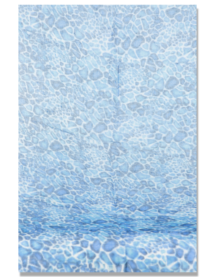 BLUE ANIMAL PRINT PATTERNED SCARF