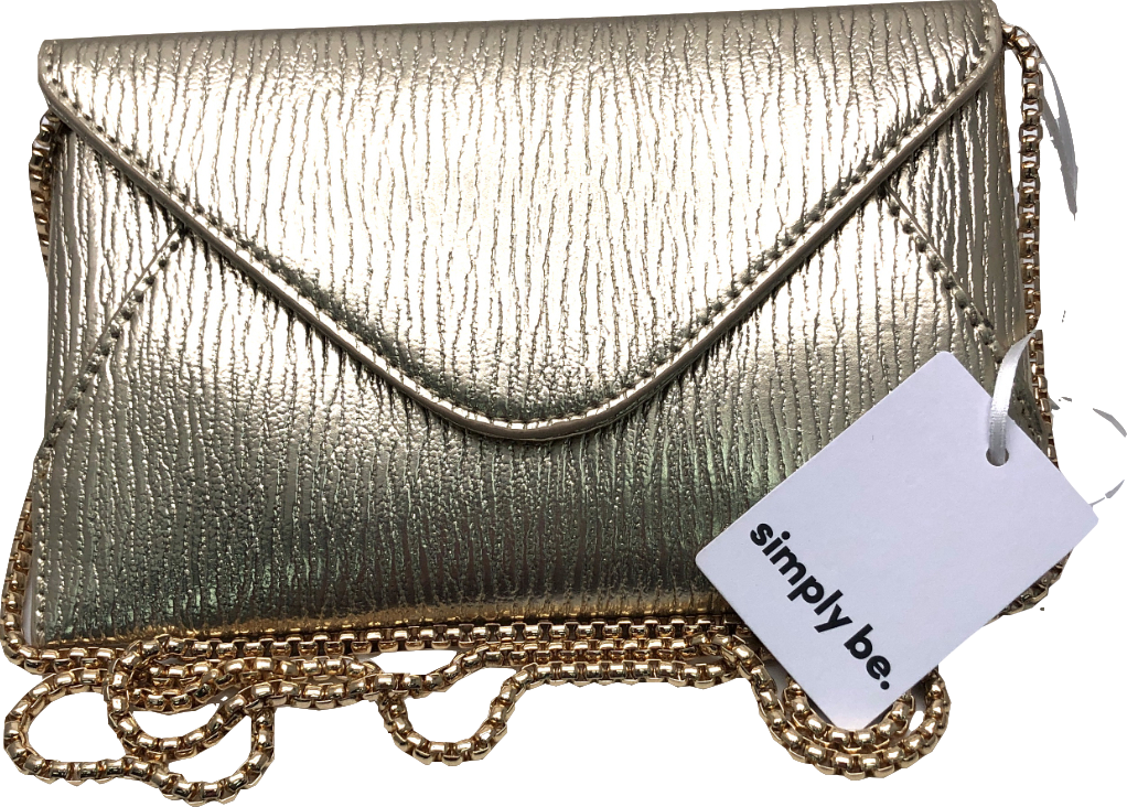 SimplyBe Metallic Gold Mini Clutch Bag One Size