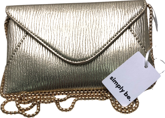 SimplyBe Metallic Gold Mini Clutch Bag One Size