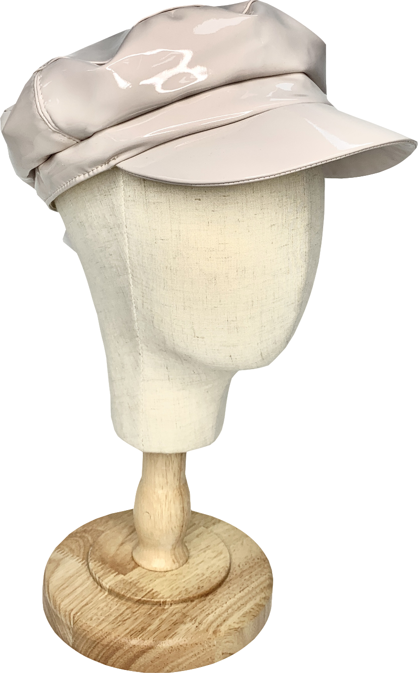 mcburn Beige Patent Waterproof Hat One Size