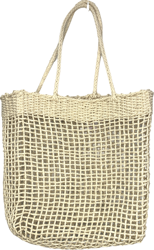 Beige Beachy Straw Shoulder Bag One Size