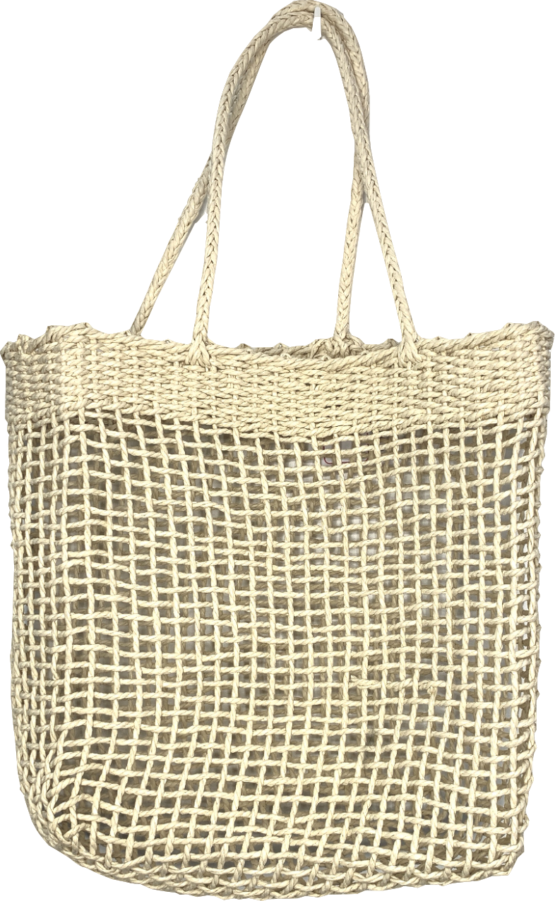 Beige Beachy Straw Shoulder Bag One Size