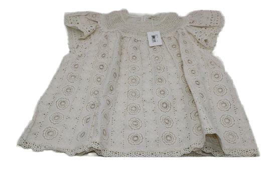 Ulla Johnson Cream Crocheted Lace-trimmed Broderie Anglaise Cotton Top BNWT UK 10