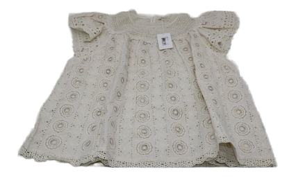 Ulla Johnson Cream Crocheted Lace-trimmed Broderie Anglaise Cotton Top BNWT UK 10