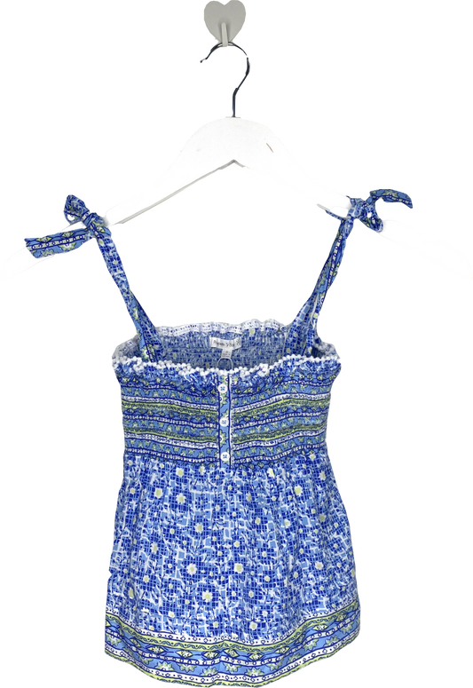 Poupette St Barth Blue Kids Cindy Floral Top 6 Years