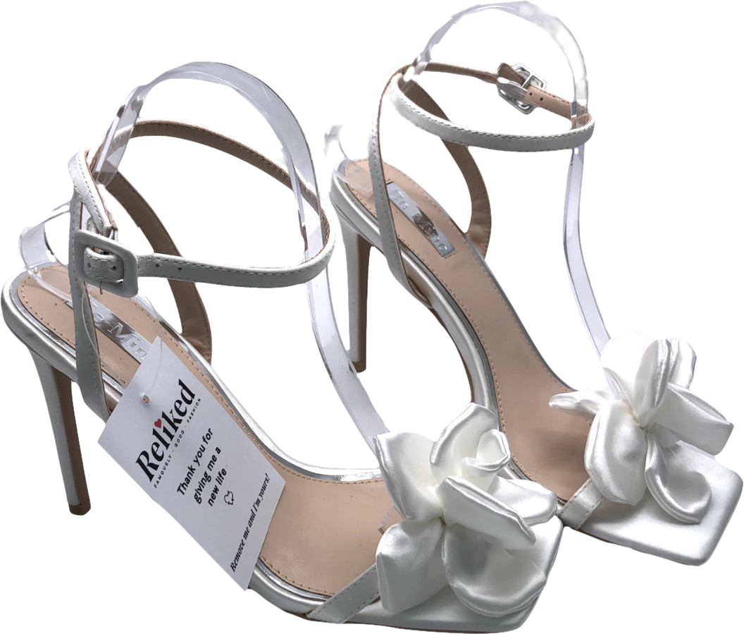 Be Mine Cream Bridal Saniyah Heeled Sandals With Corsage UK 7 EU 40 👠